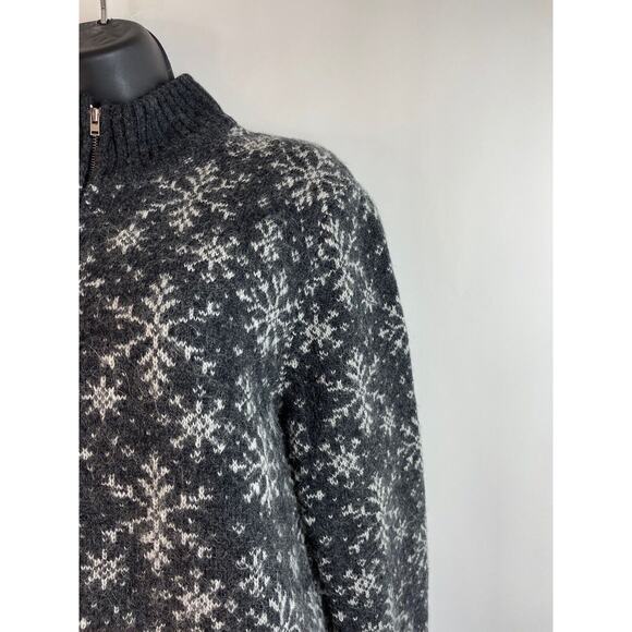 Jones New York Sport Lamb Wool Snowflake Sweater Mohair Zipper Cardigan M - Picture 3 of 7